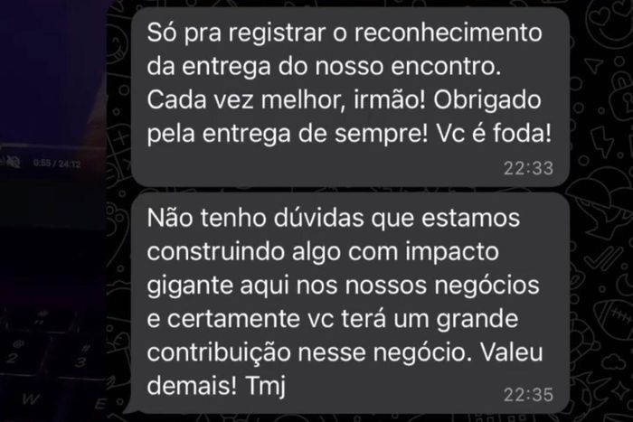 Print de depoimento de CEO de construtora