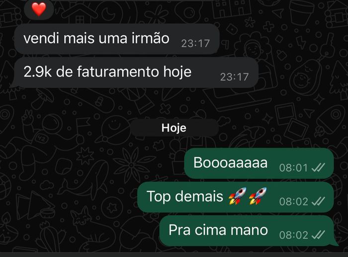 Print de depoimento de Iron sobre faturamento